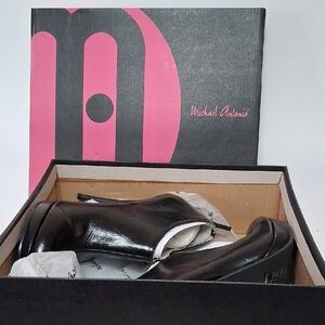 Michael Antonio Black Patent Leather Ankle Booties